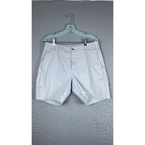 Chino Shorts Mens 34 Gray 10 Inch Inseam Flat Front Casual Summer Lightweight